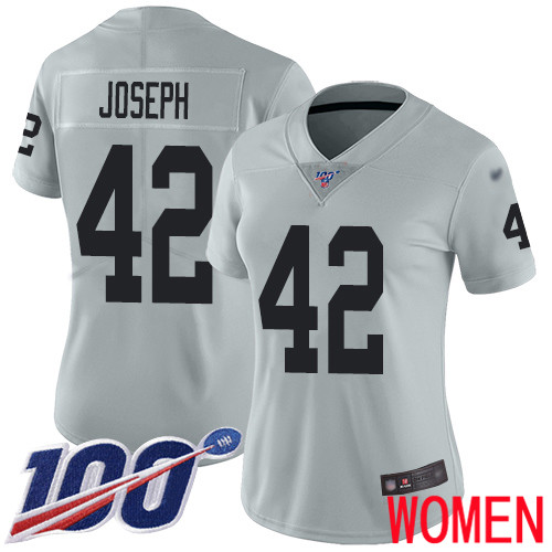 Oakland Raiders Limited Silver Women Karl Joseph Jersey NFL Football 42 100th Season Inverted Legend Jersey